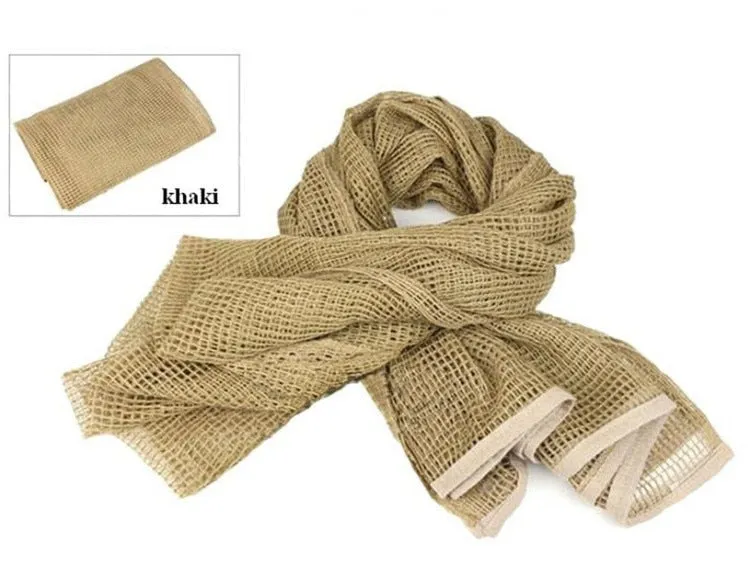 190*90cm Scarf Cotton Military Camouflage Tactical Mesh Scarf Sniper Face Scarf Veil Camping Hunting Multi Purpose Hiking Scarve