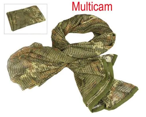 190*90cm Scarf Cotton Military Camouflage Tactical Mesh Scarf Sniper Face Scarf Veil Camping Hunting Multi Purpose Hiking Scarve