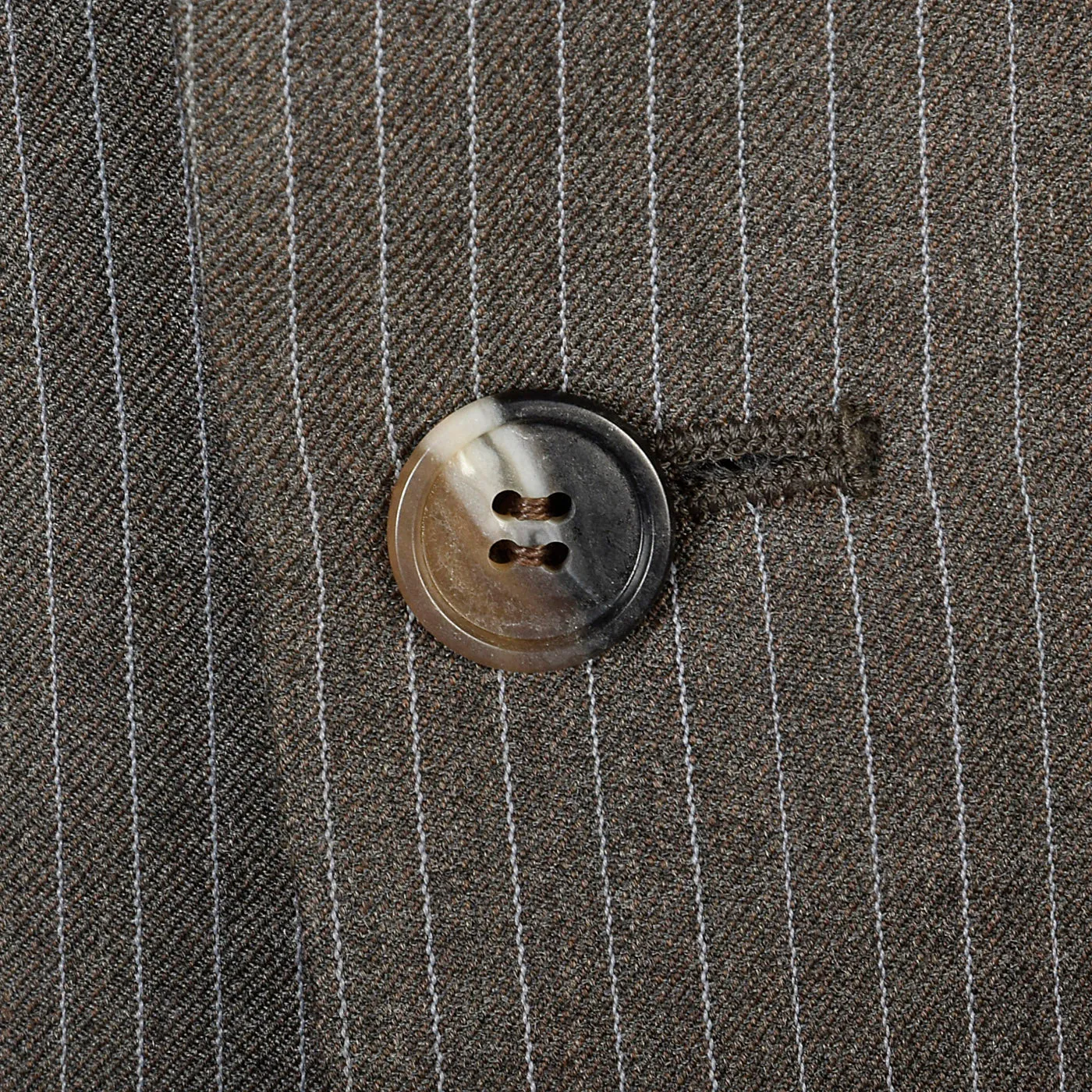 1970s Mens Three Piece Suit in Brown Pinstripe