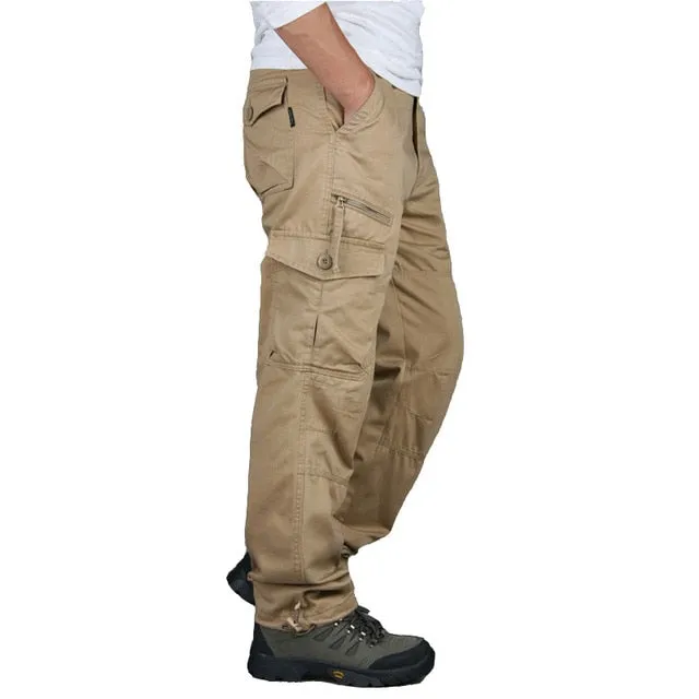2021 Cargo Pants Men Outwear Multi Pocket Tactical Military Army Straight Slacks Pants Trousers Overalls Zipper Pocket Pants Men