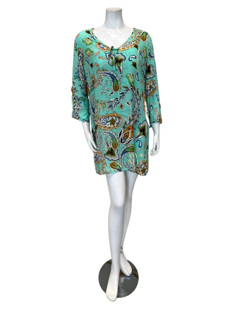 286/31605 Turquoise Watercolor Swim Cover Up