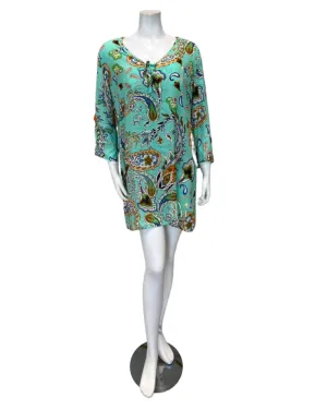286/31605 Turquoise Watercolor Swim Cover Up