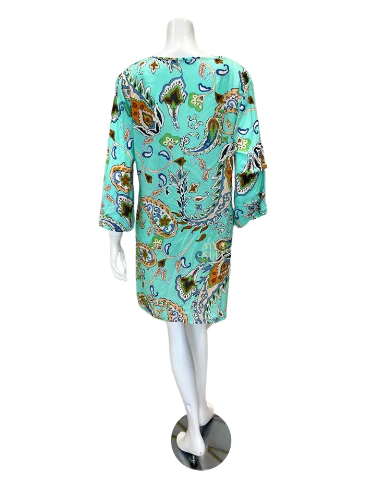 286/31605 Turquoise Watercolor Swim Cover Up