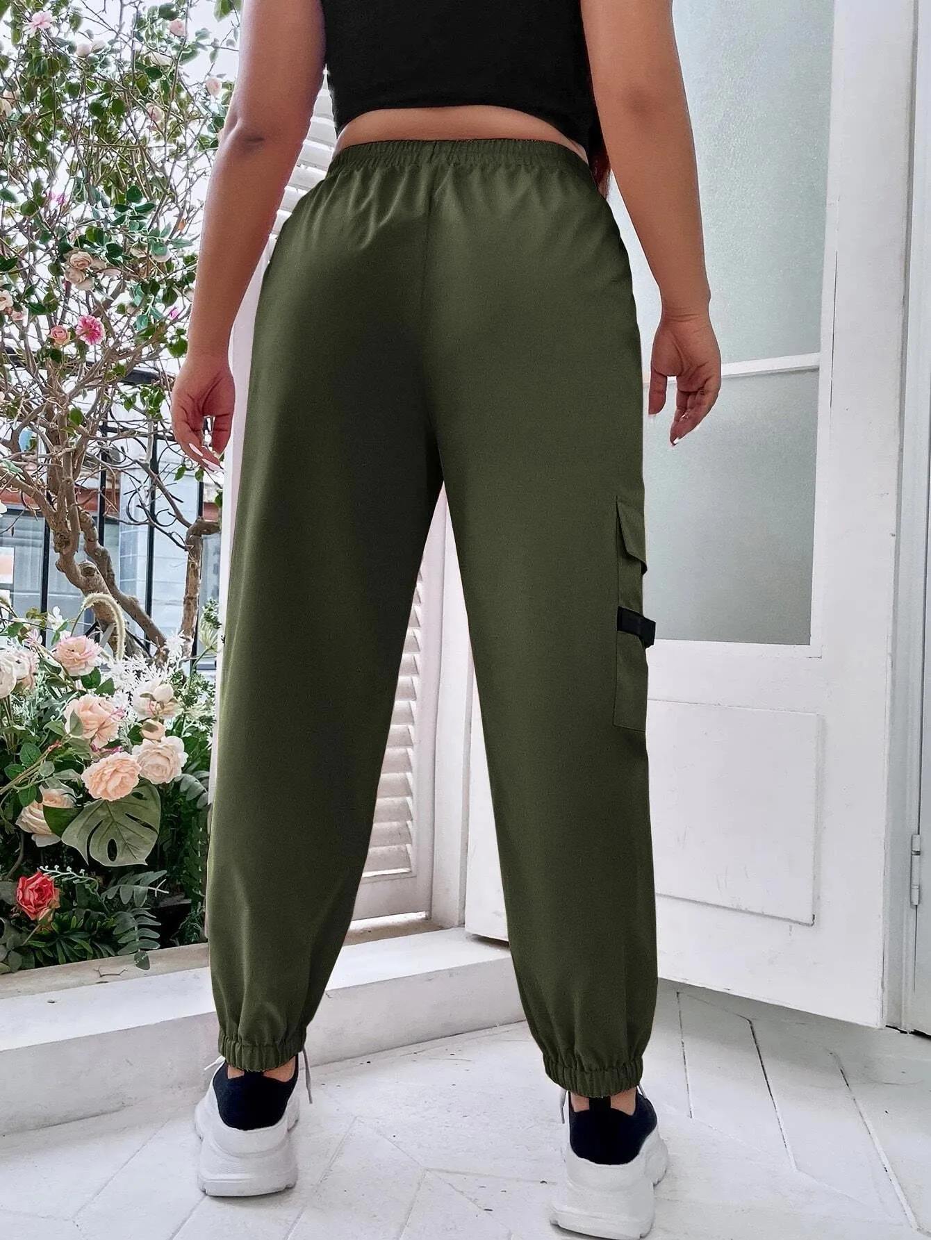 Adjustable Drawstring Cargo Pants
