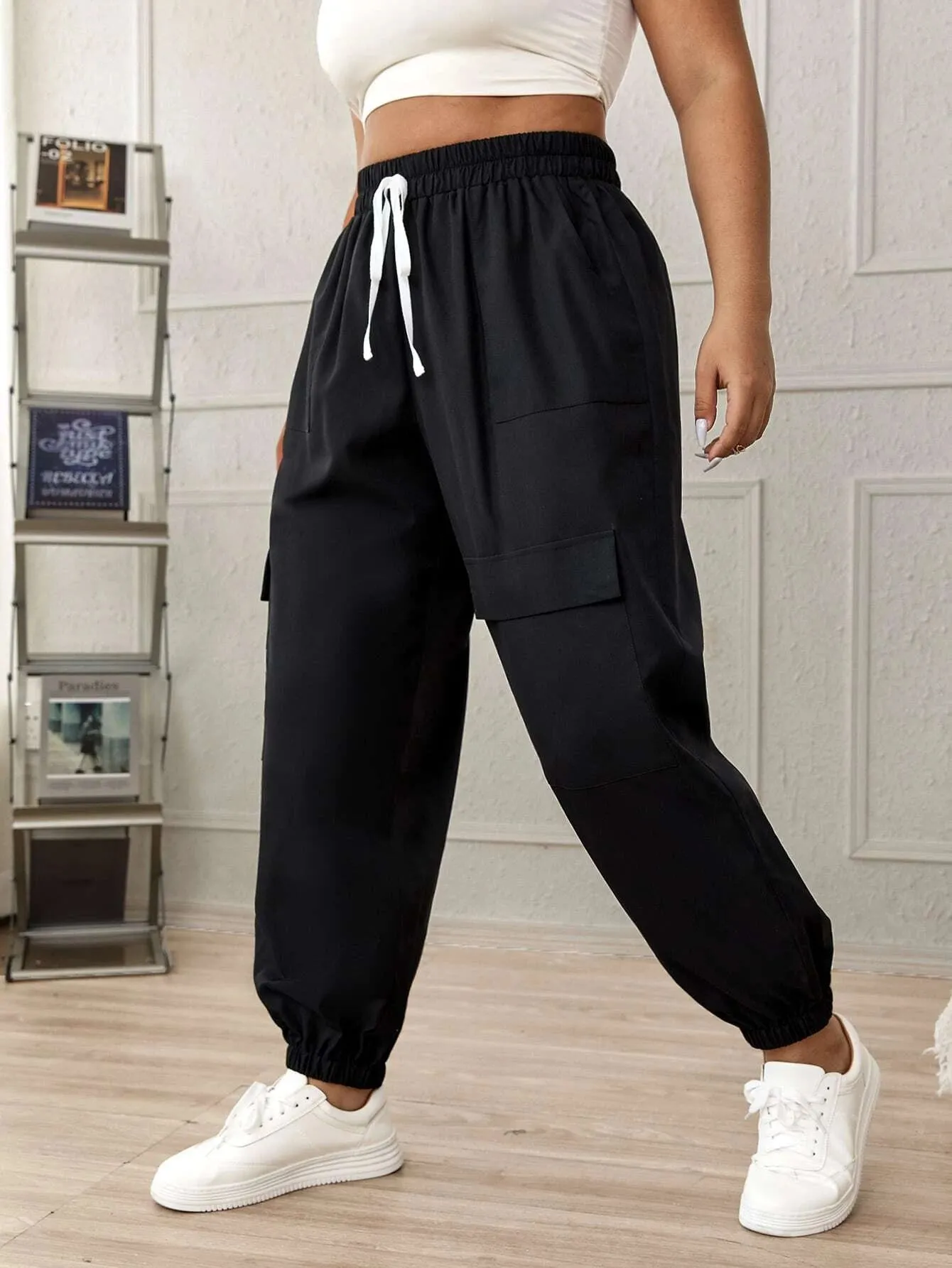 Adjustable Drawstring Cargo Pants