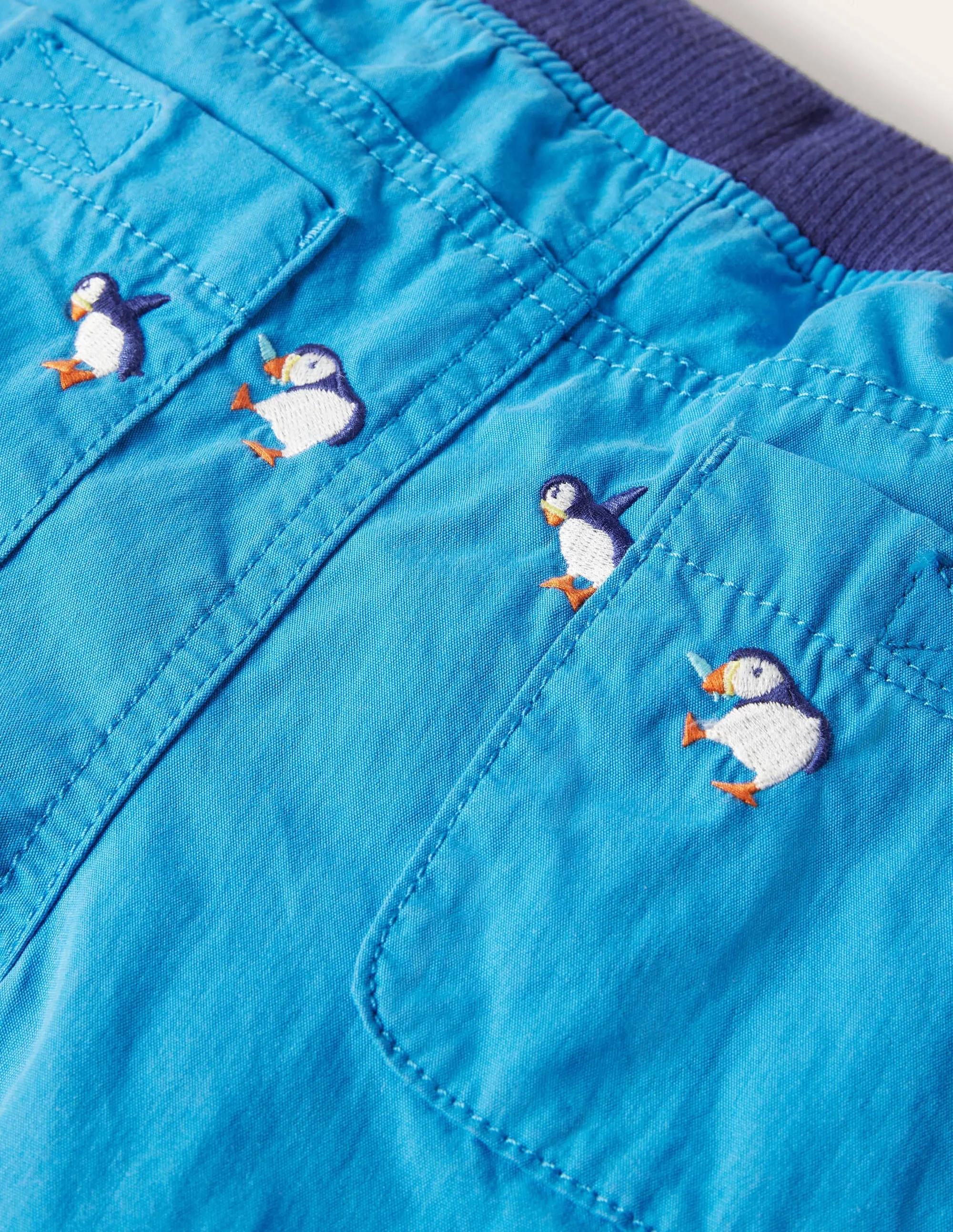 Adventure Shorts-Moroccan Blue Puffins
