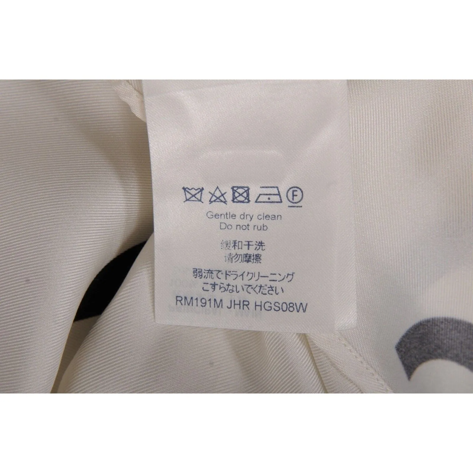 All Over Print Logo Button Down Shirt White Black Silk