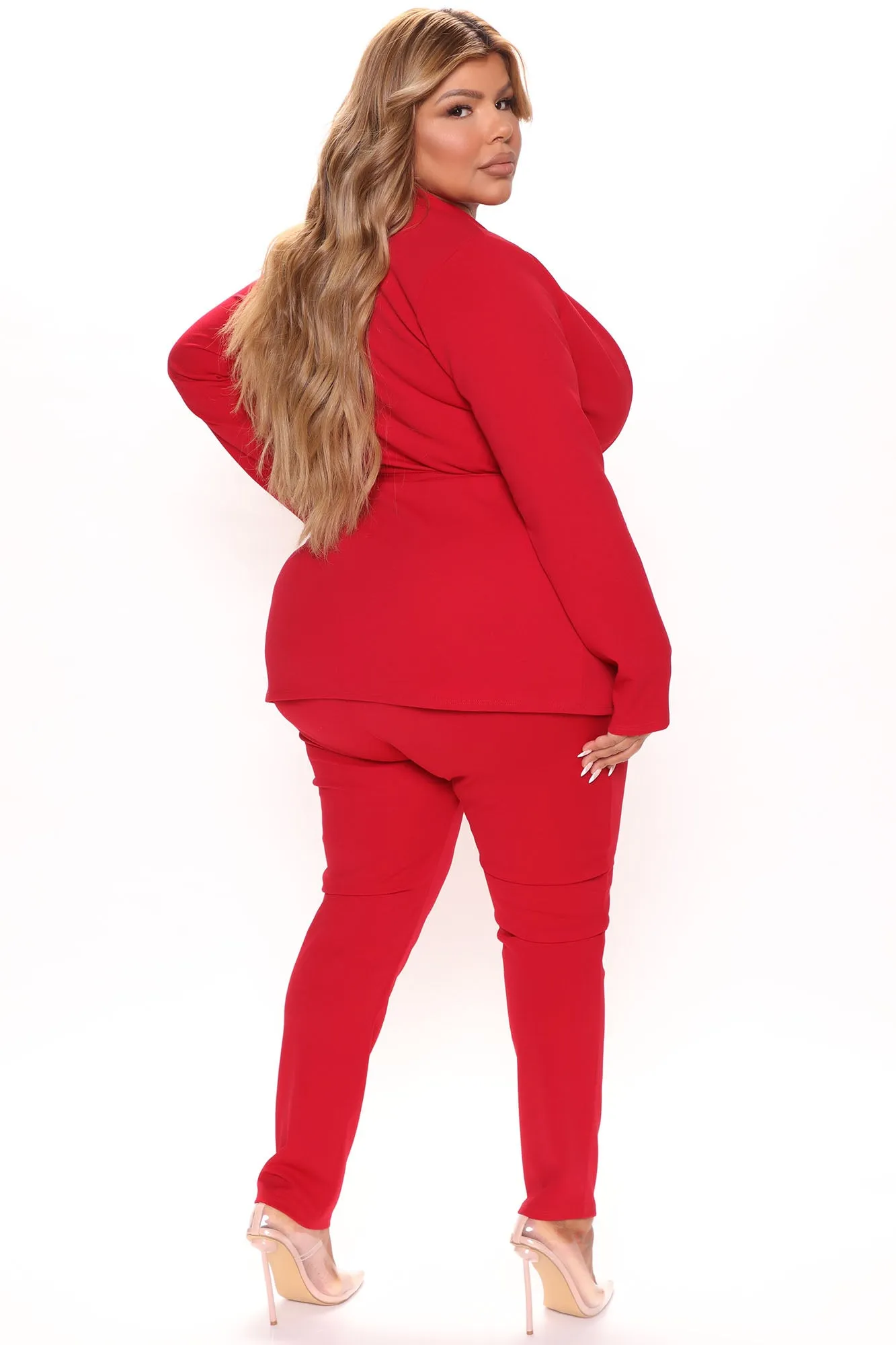 Allison  Blazer Pant Set - Red