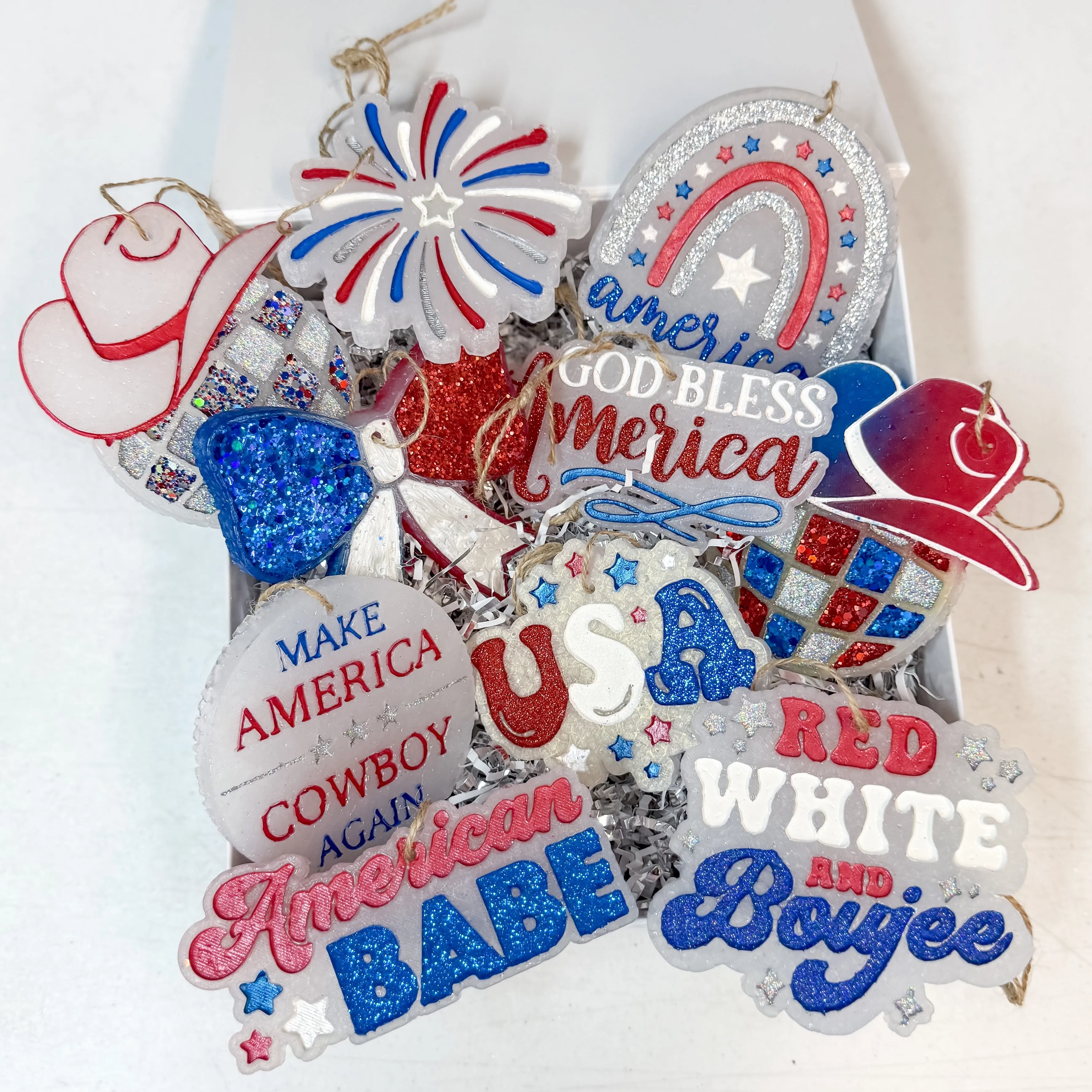Americana Sparkler Bow Freshie in Various Scents
