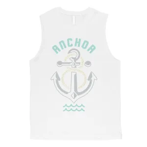 Anchor Hook Mens Vintage Design Muscle Shirt Funny Workout Tank Top