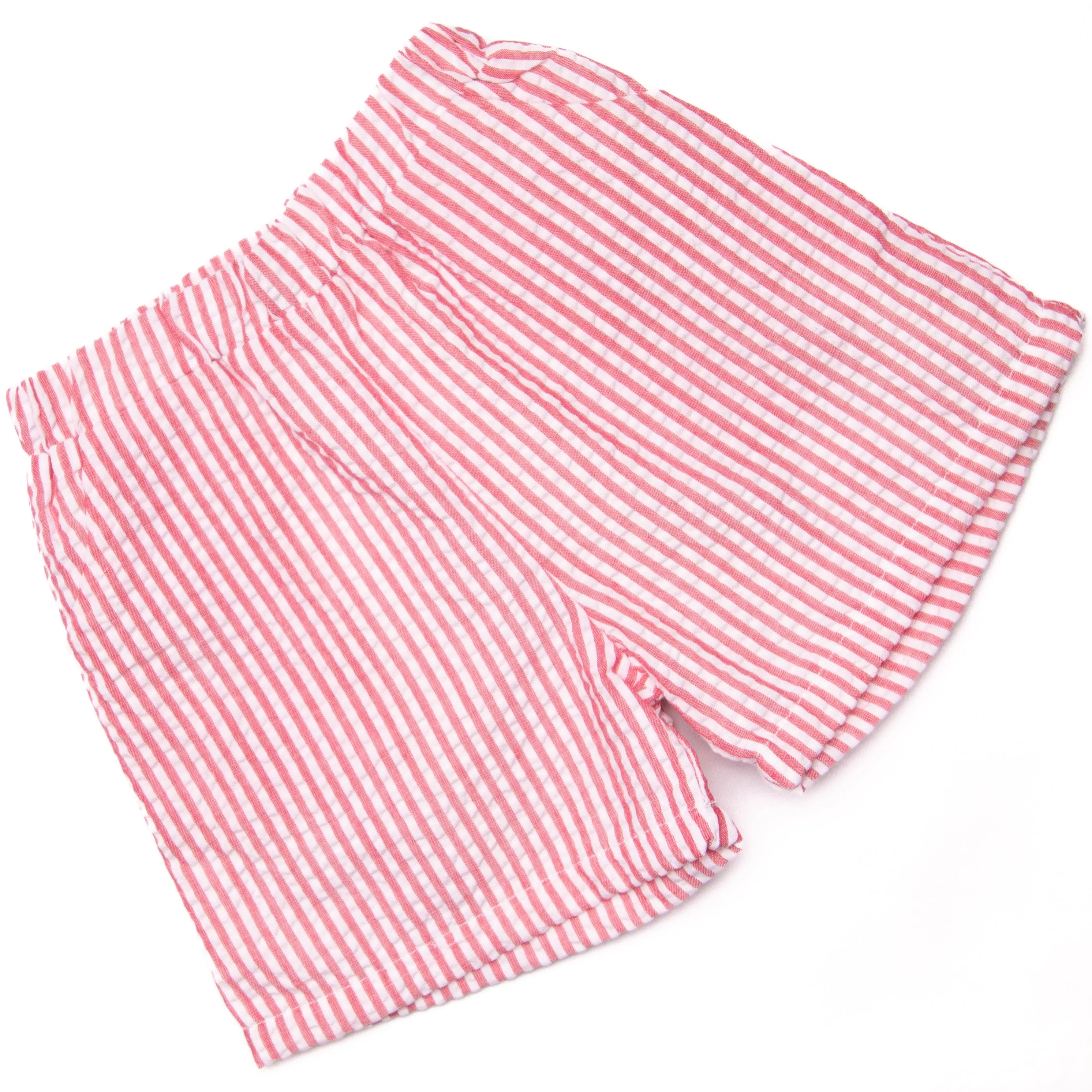 Anchored Ashore Applique Short Set, Red