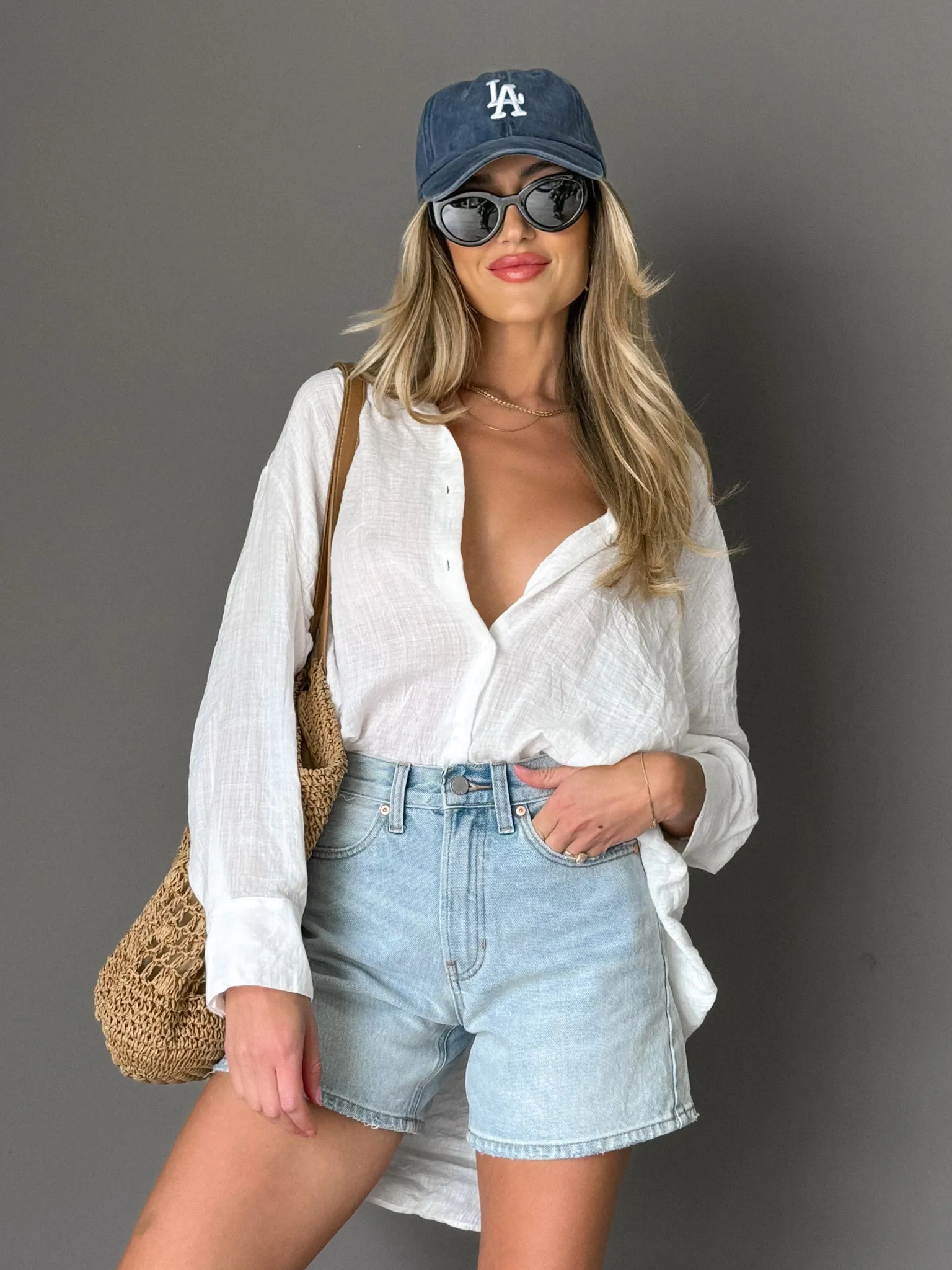 Anika Button Down in White