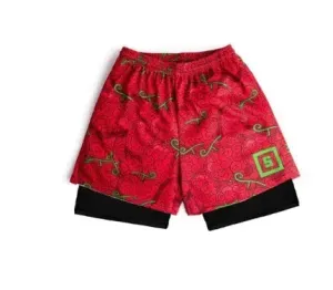 Anime Red Mesh Gym Shorts