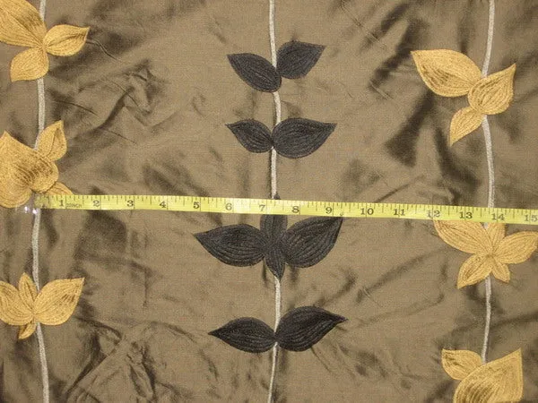 antique gold silk taffeta computerised embroidered**
