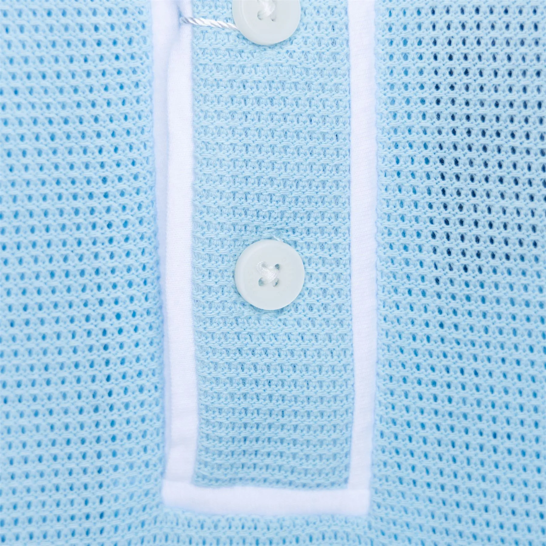 Archive Organic Cotton Earl Mesh Polo Cool Blue - AW23