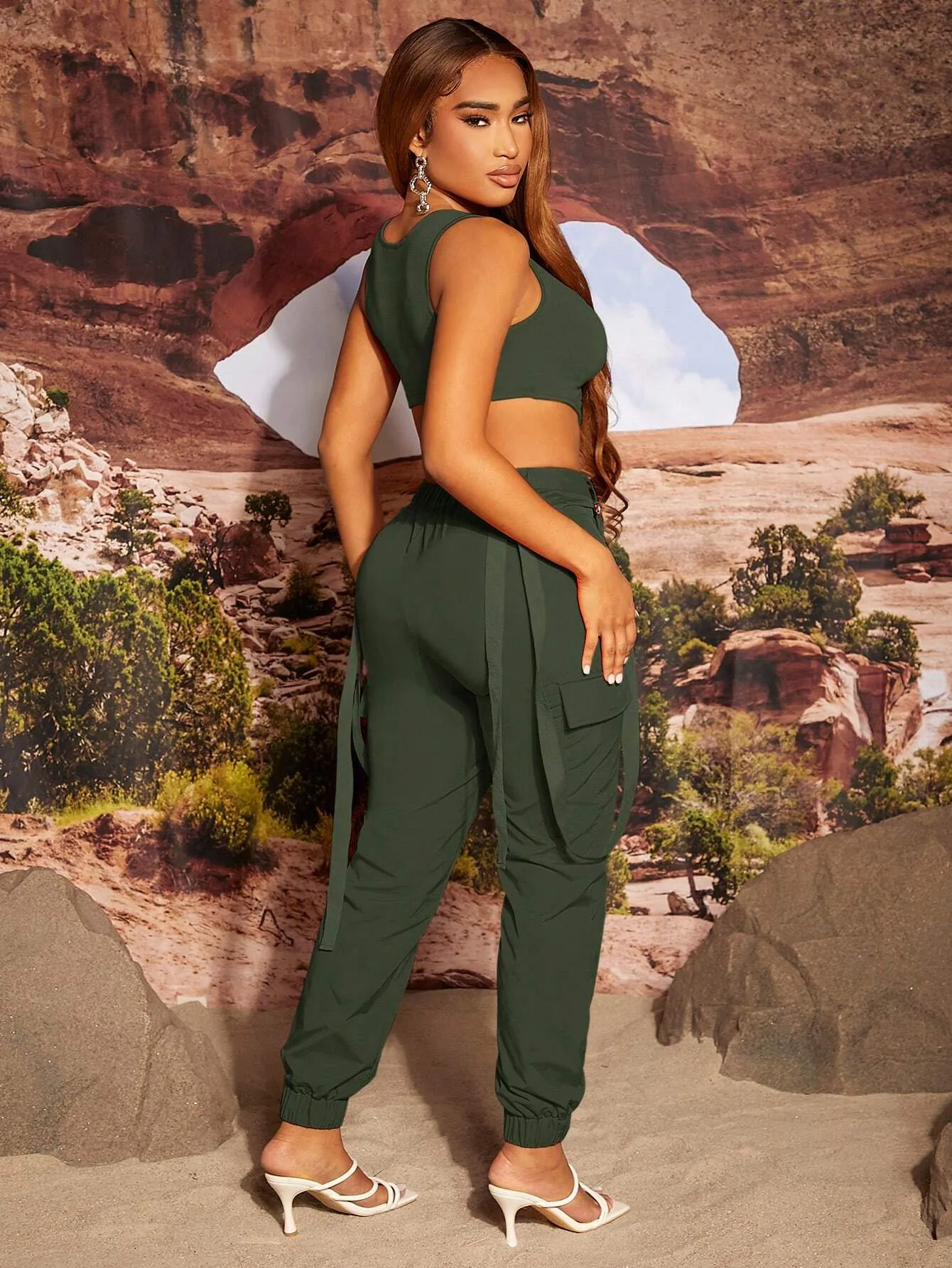 Asymmetrical Top And Cargo Pants