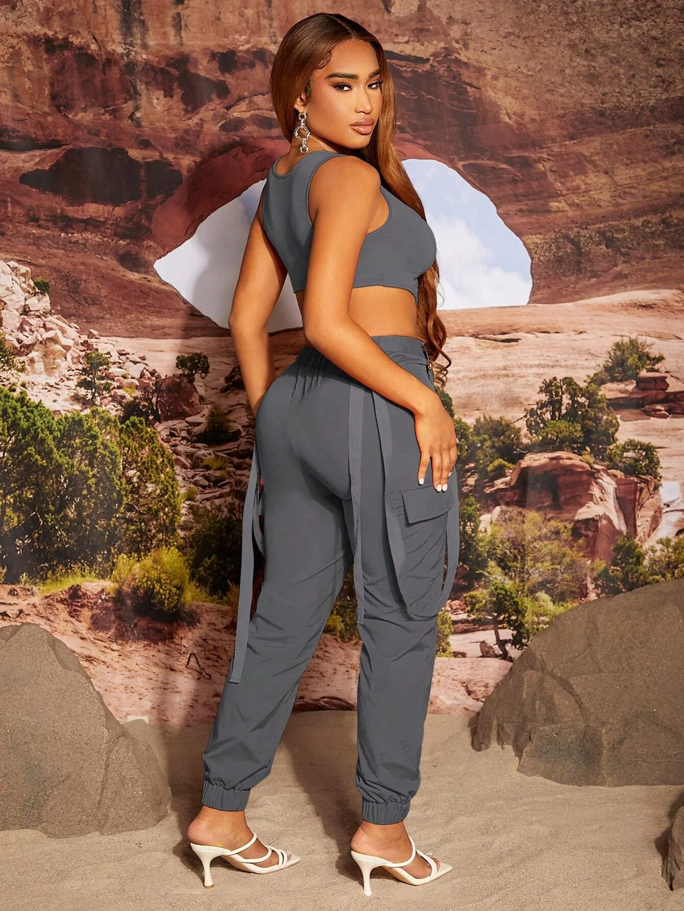 Asymmetrical Top And Cargo Pants
