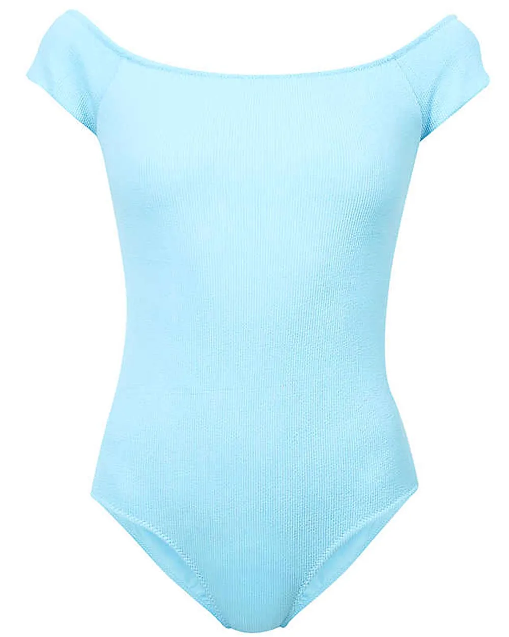 Bachelor Blue Off the Shoulder One Piece Swimsuit