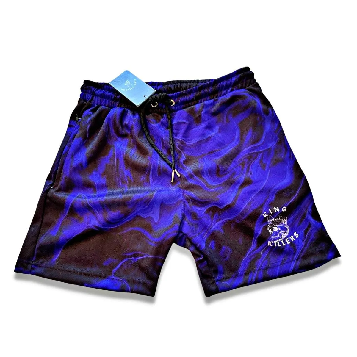 Black & Blue Mesh Gym Shorts