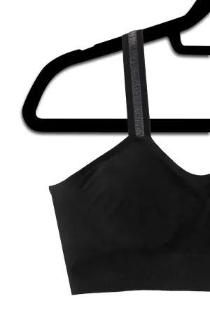 Black Bra, Sheer Strap PLUS