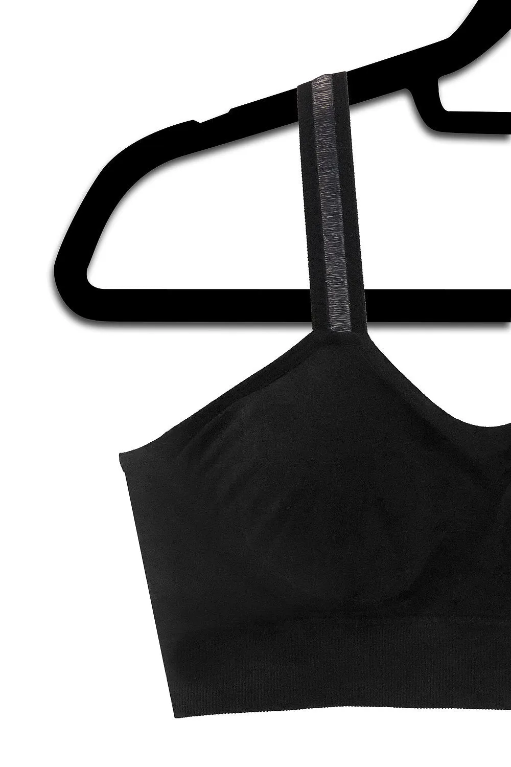 Black Bra, Sheer Strap PLUS