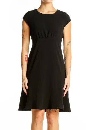 Black Cap Sleeve Empire Waist Dress