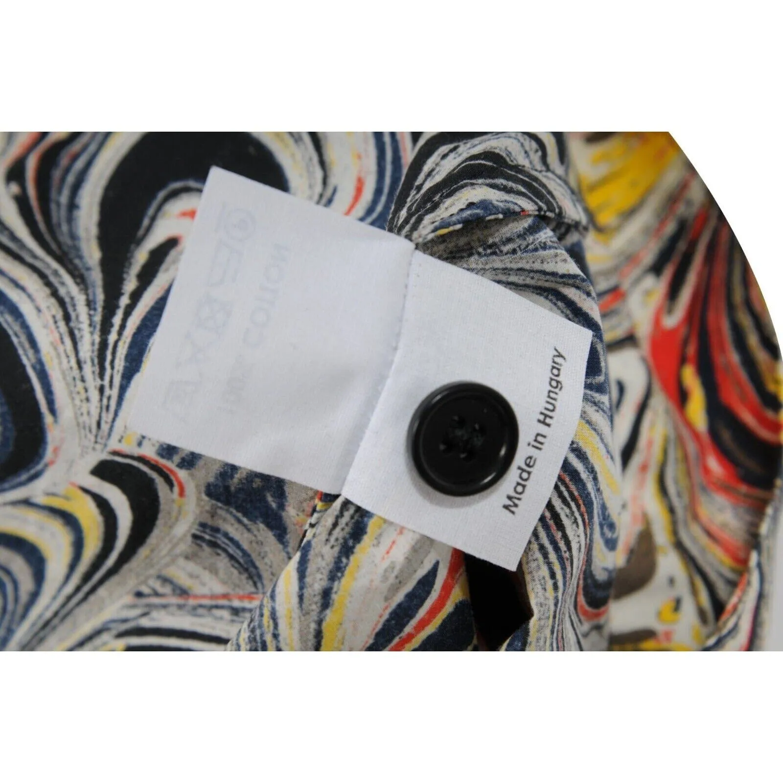 Black Tan Mosaic Abstract Painting Button Down Shirt