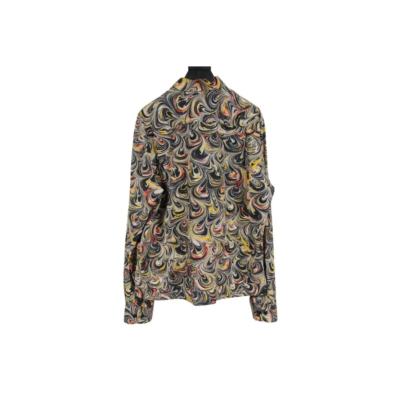 Black Tan Mosaic Abstract Painting Button Down Shirt