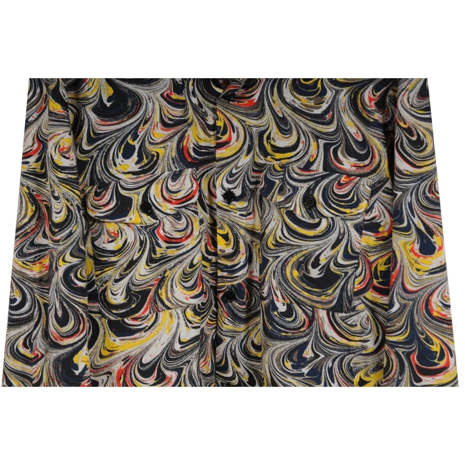 Black Tan Mosaic Abstract Painting Button Down Shirt