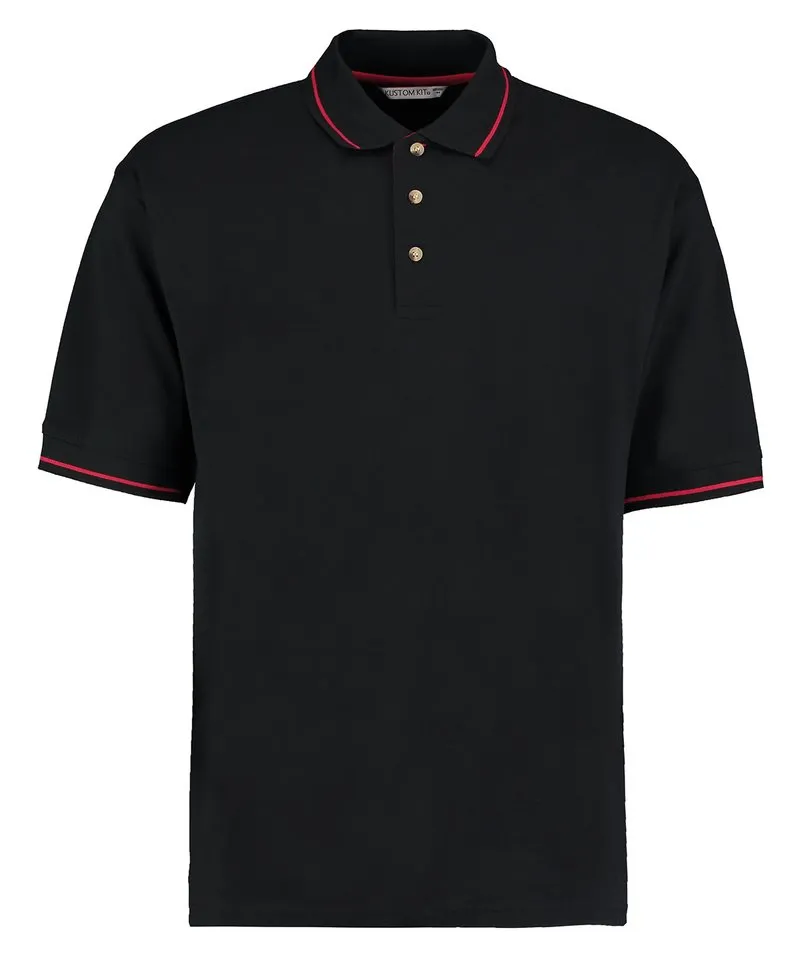 Black/Bright Red - St Mellion polo (classic fit)