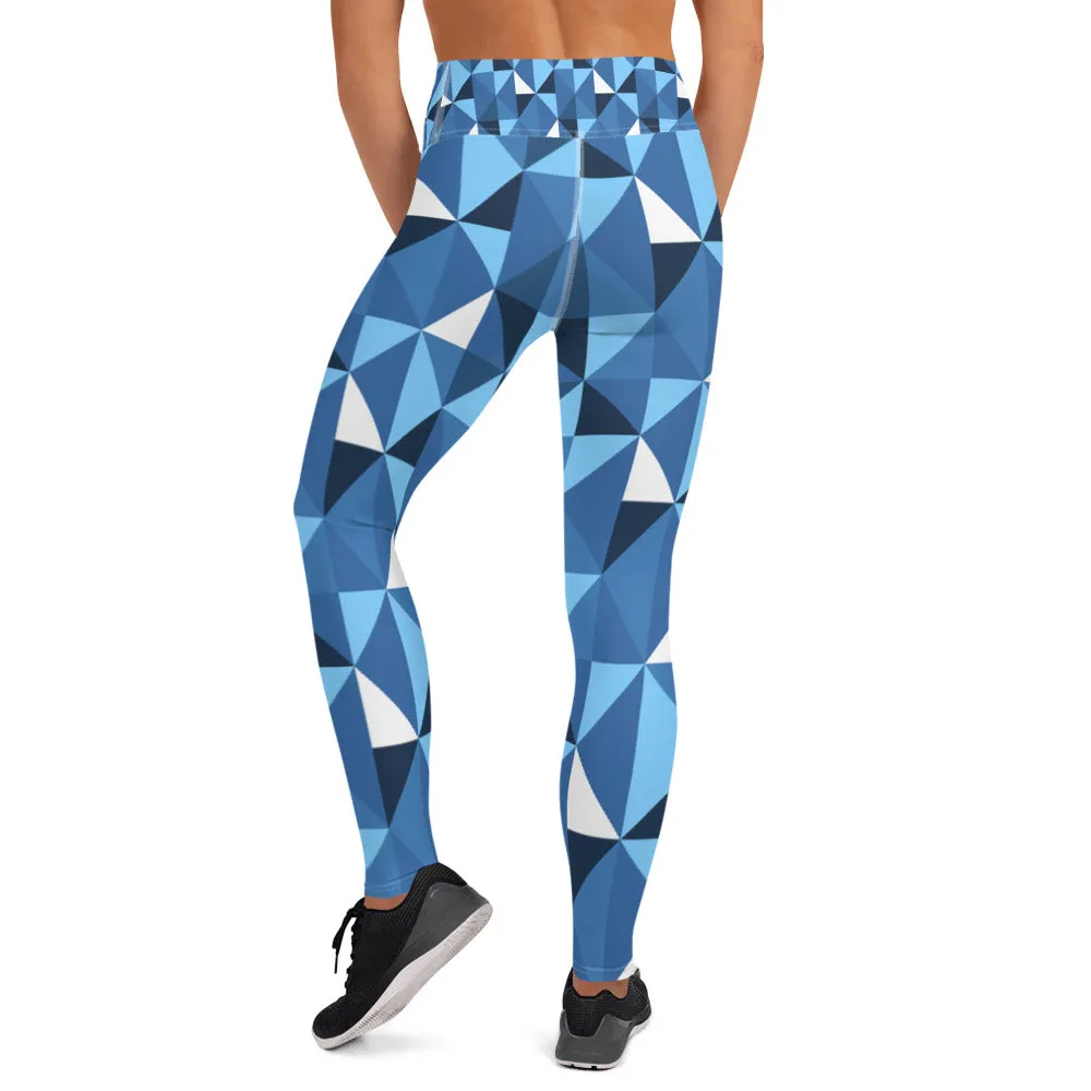 Blue Abstract Yoga Leggings