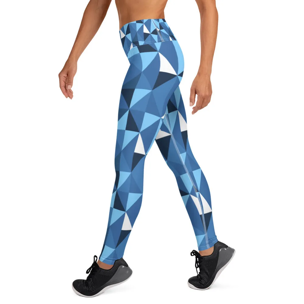 Blue Abstract Yoga Leggings