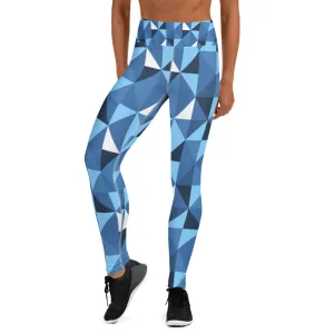 Blue Abstract Yoga Leggings