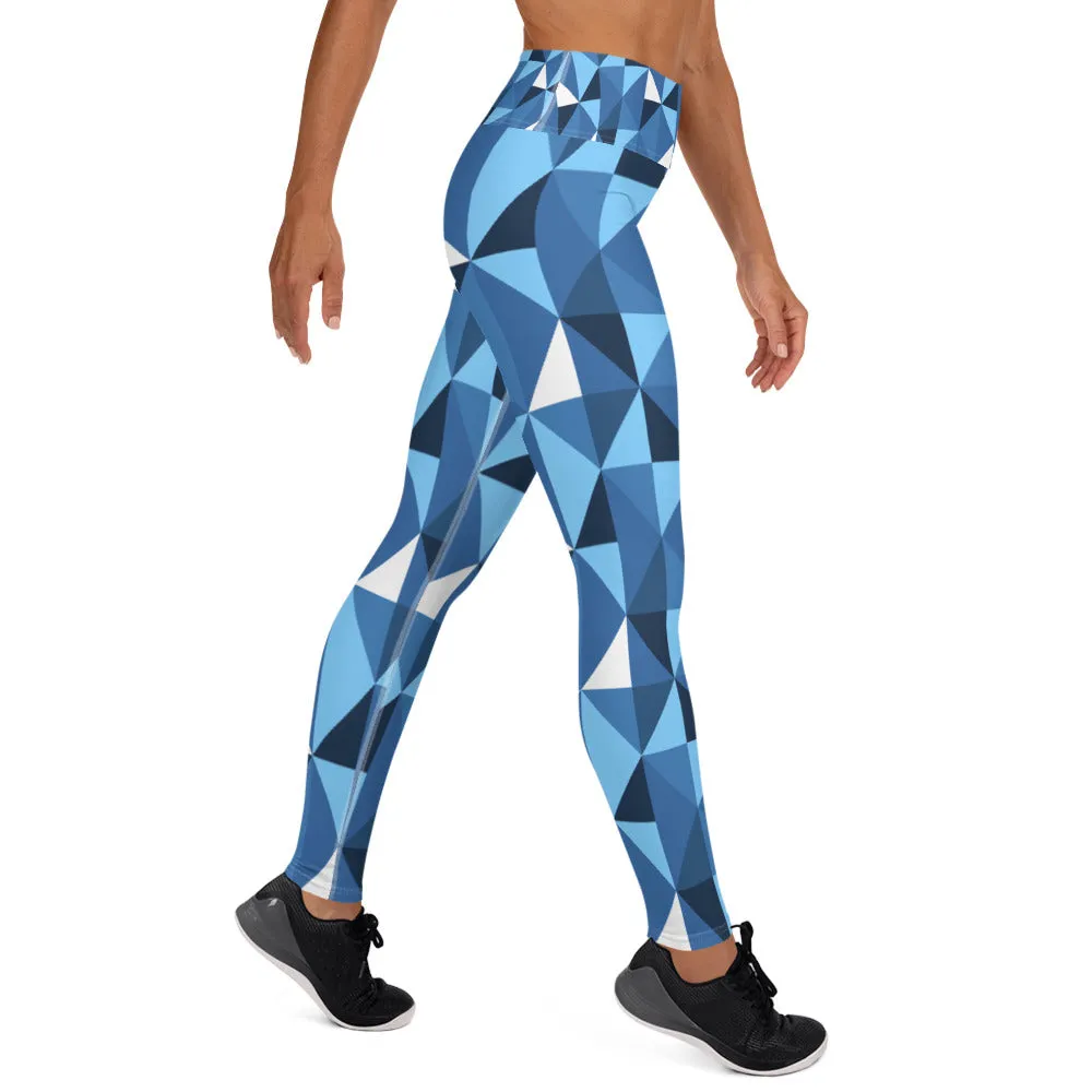 Blue Abstract Yoga Leggings