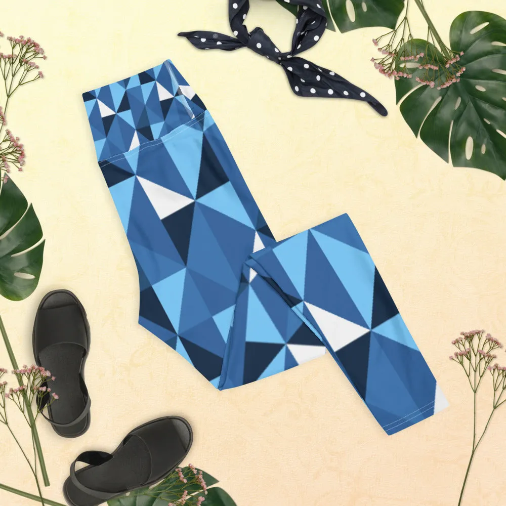 Blue Abstract Yoga Leggings