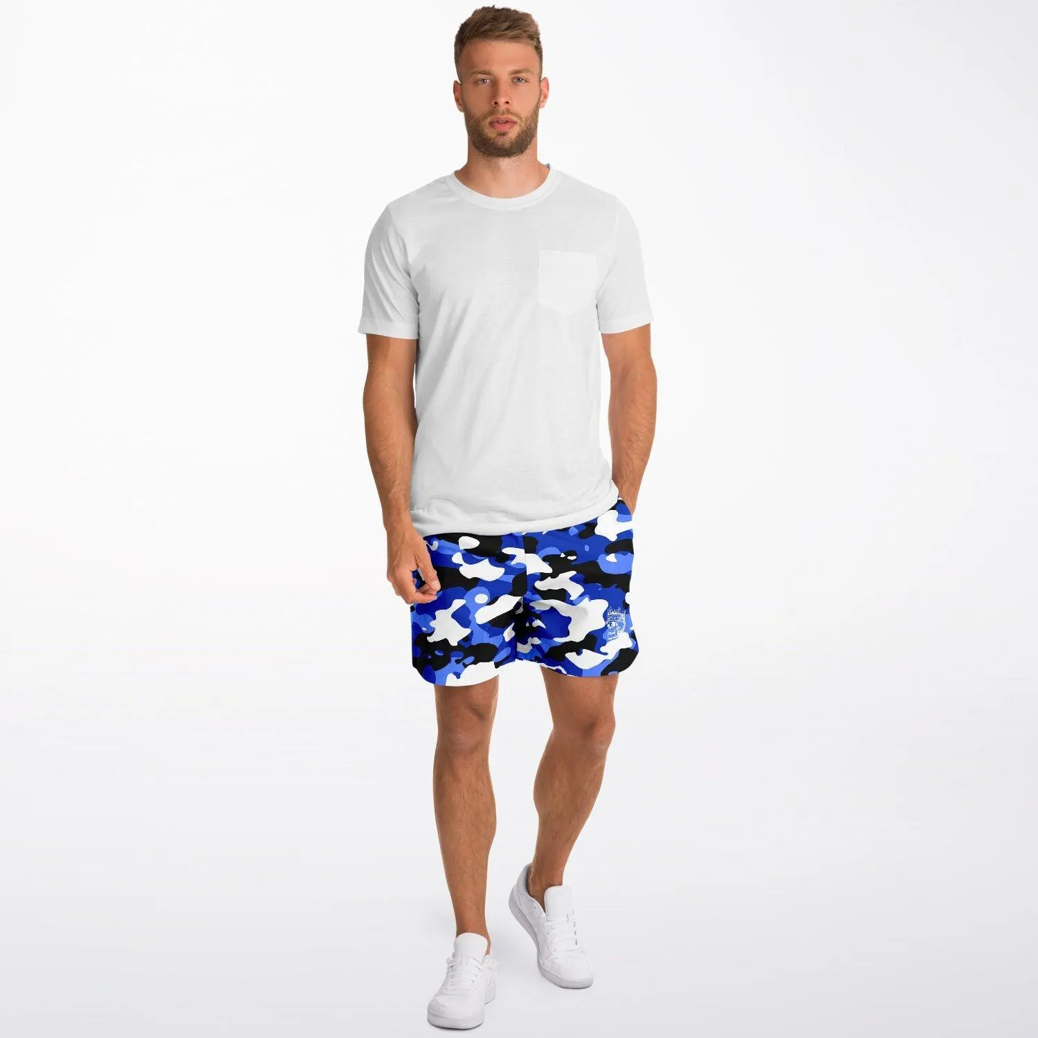 Blue Camo Athletic Shorts