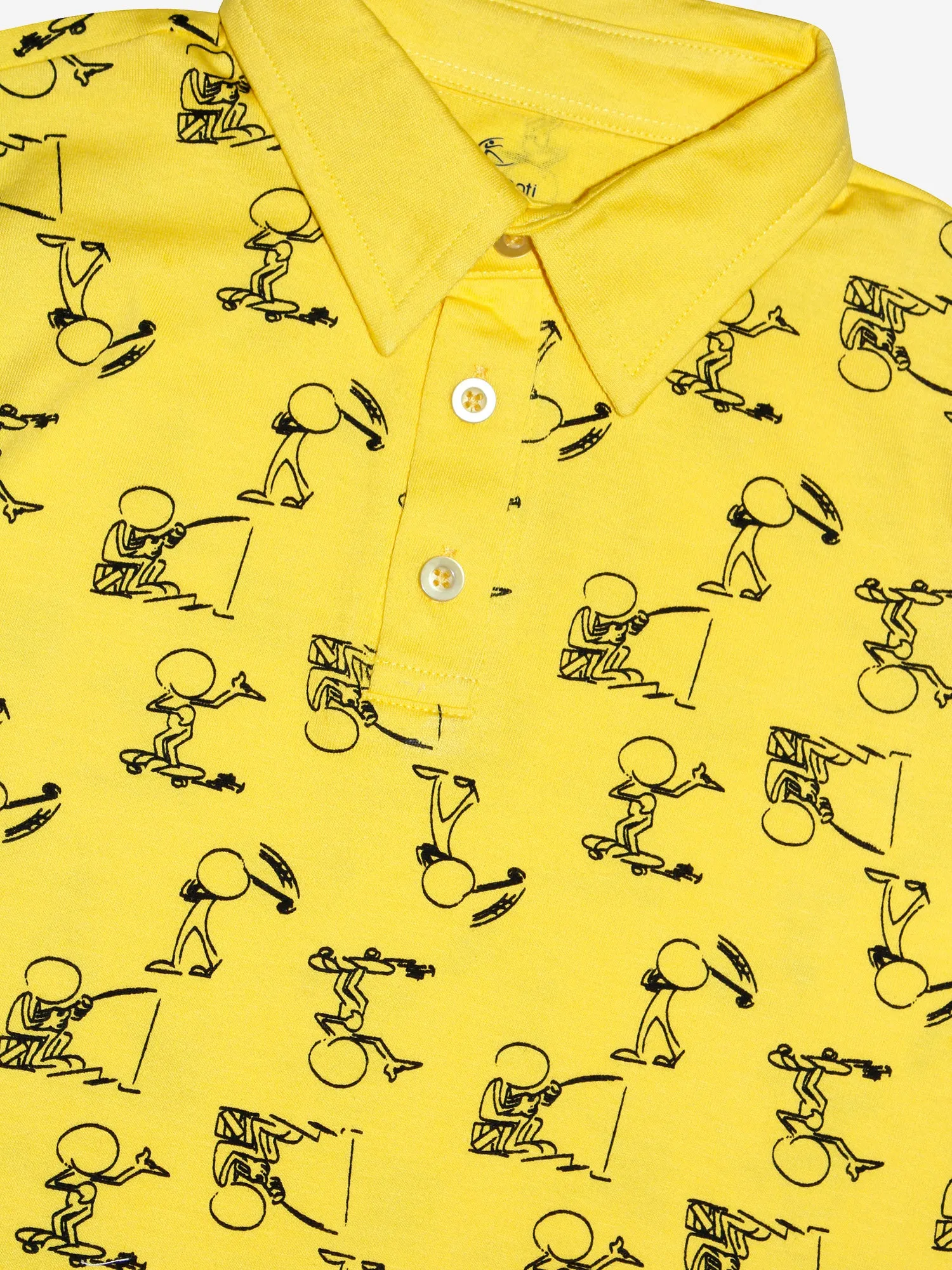 Boys AOP Polo Tee & Solid Knit Cargo Short Set