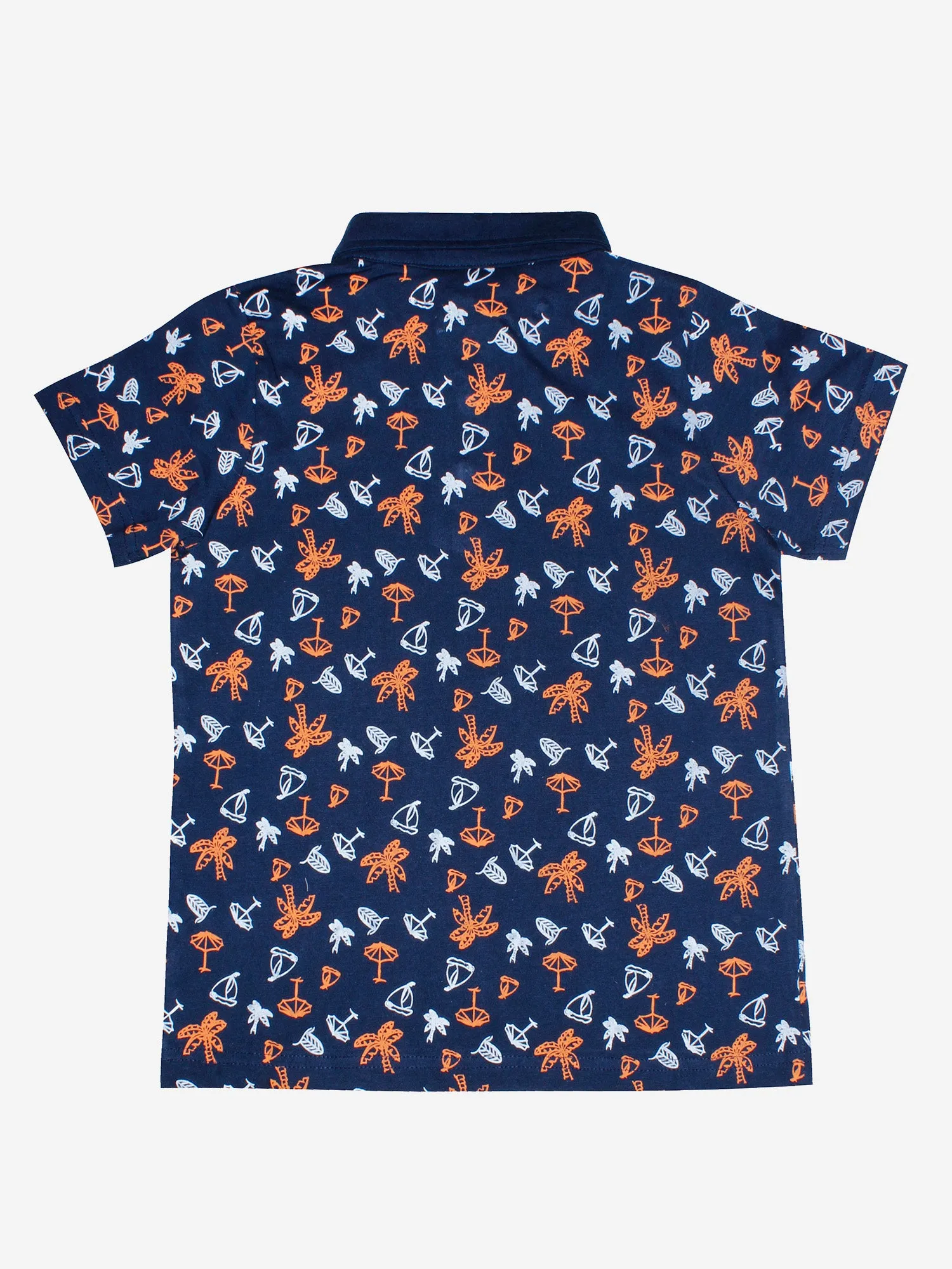 Boys AOP Polo Tee & Solid Knit Cargo Short Set