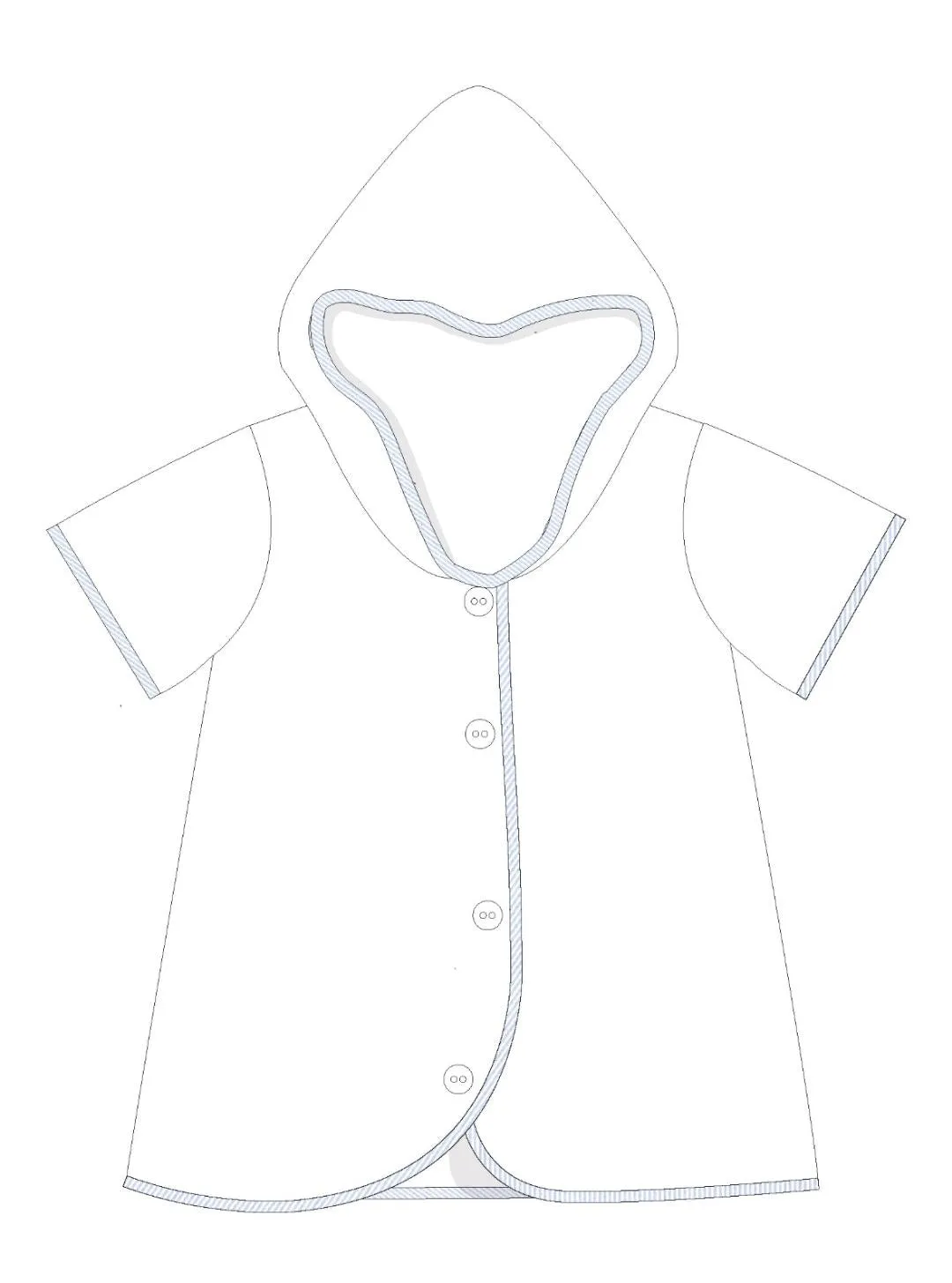 Boys White with Blue Towel Swim Cover Up