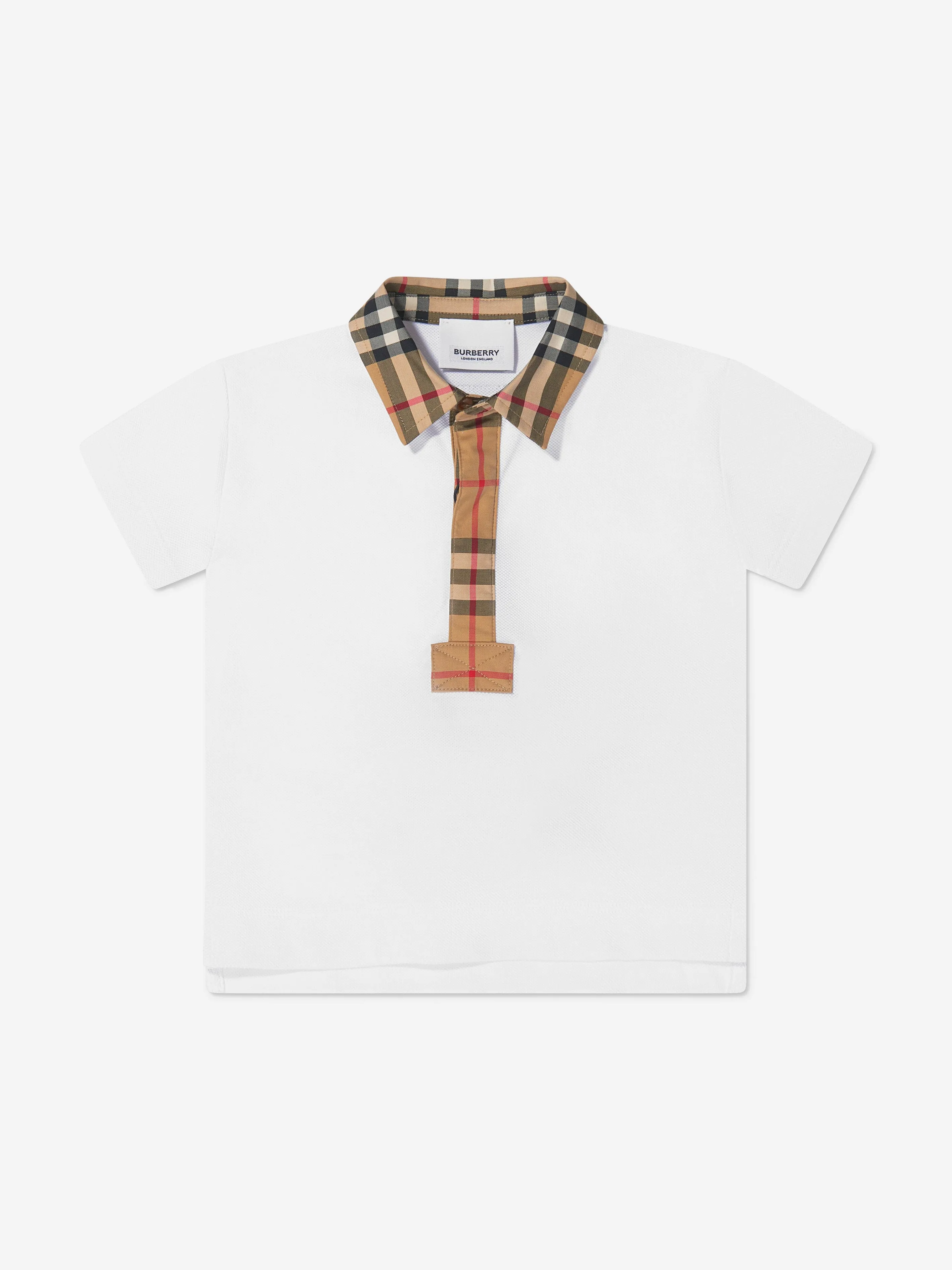 Burberry Boys Johane Polo Shirt In White