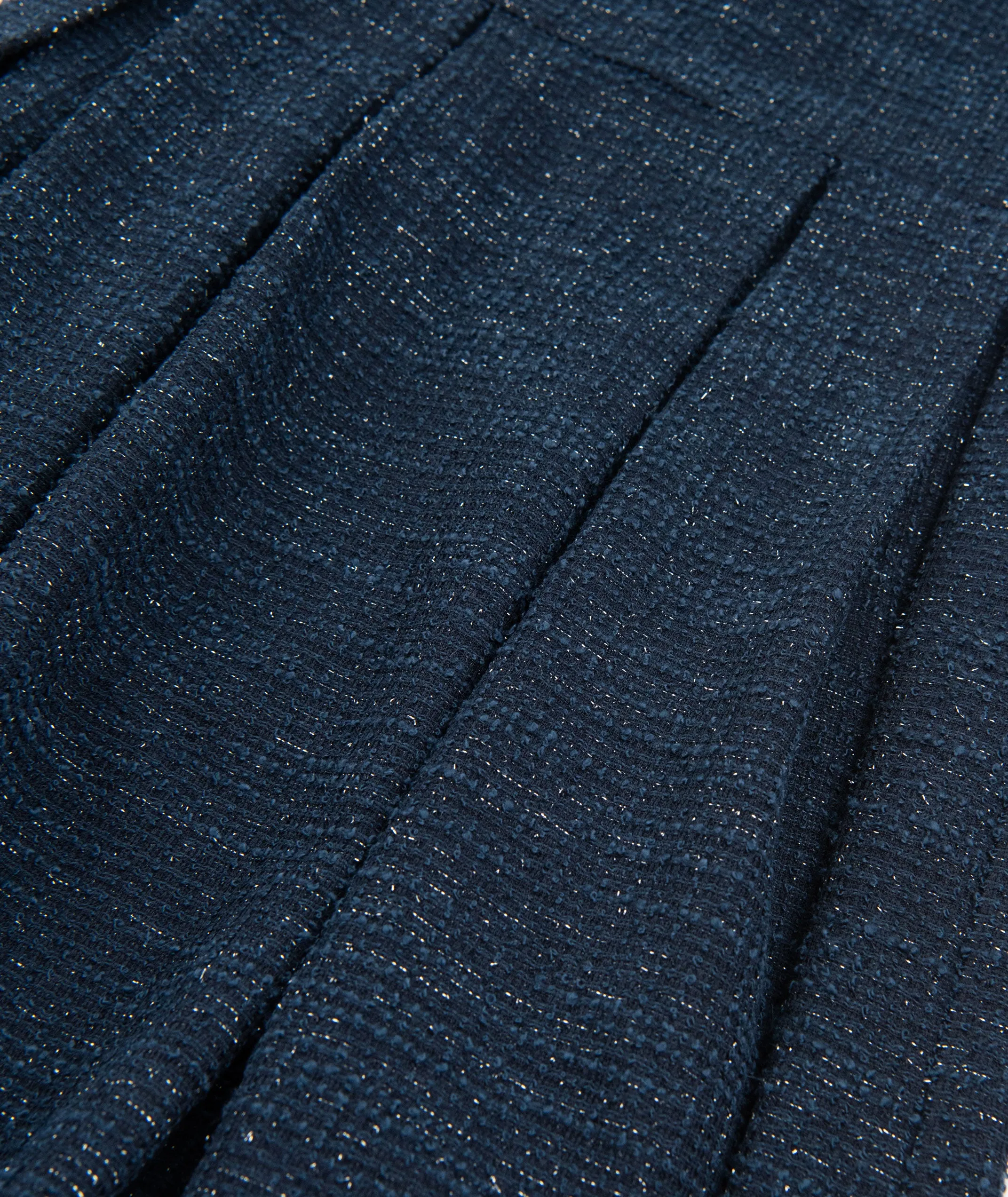 By Debra Girls Navy Boucle Cap Sleeve Box Pleat Dress