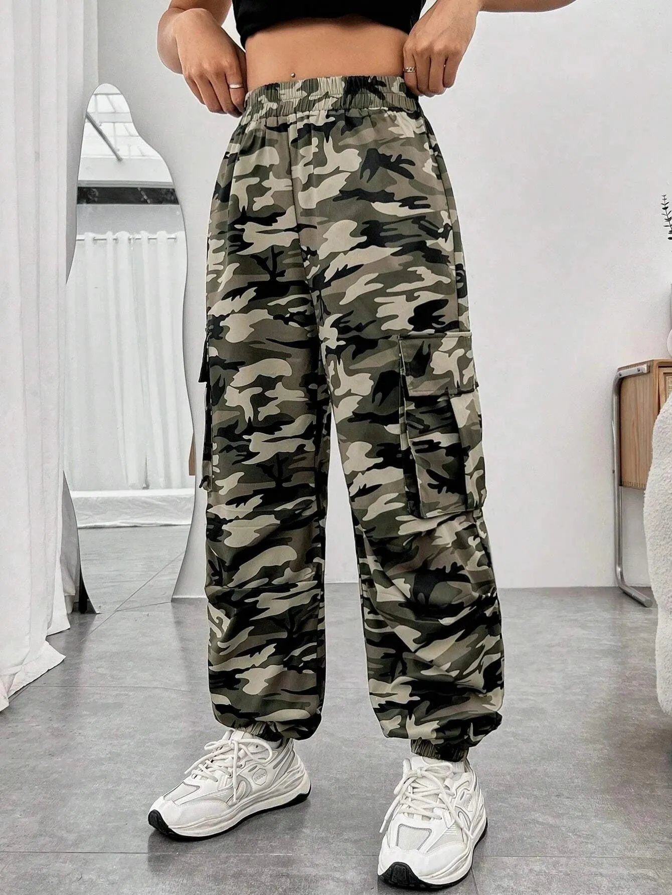 Camo Casual Printed Cargo Pants