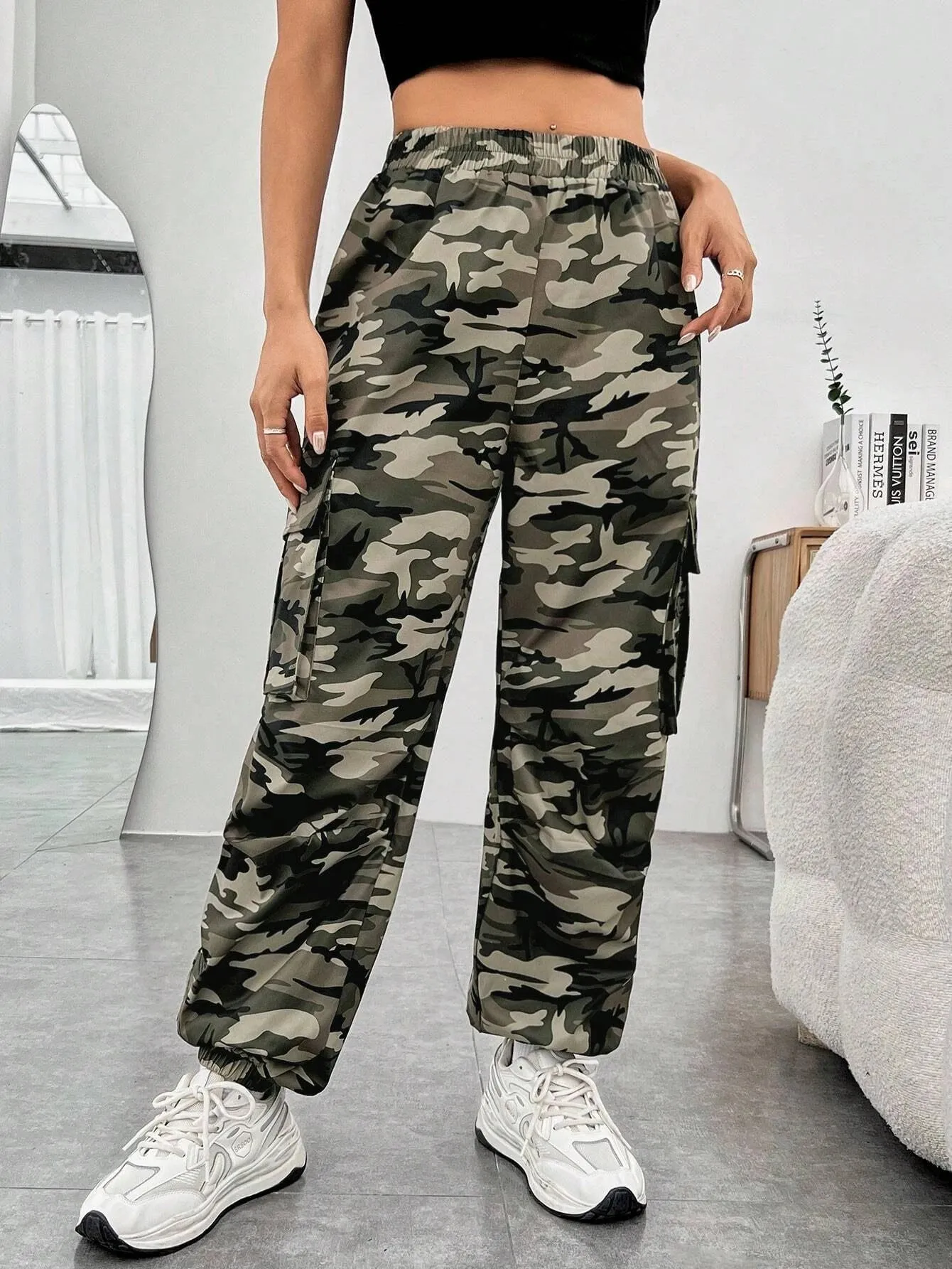 Camo Casual Printed Cargo Pants