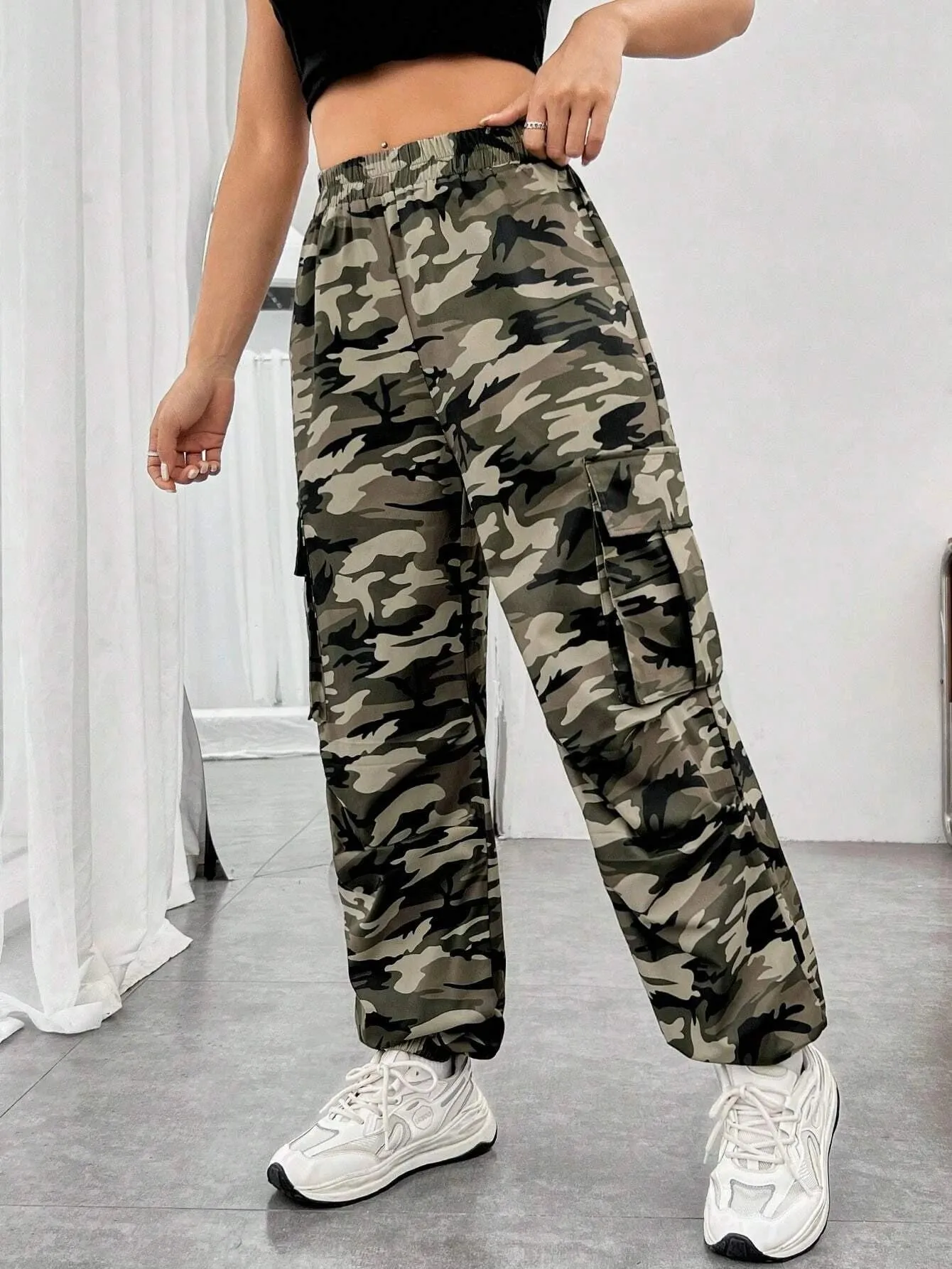 Camo Casual Printed Cargo Pants