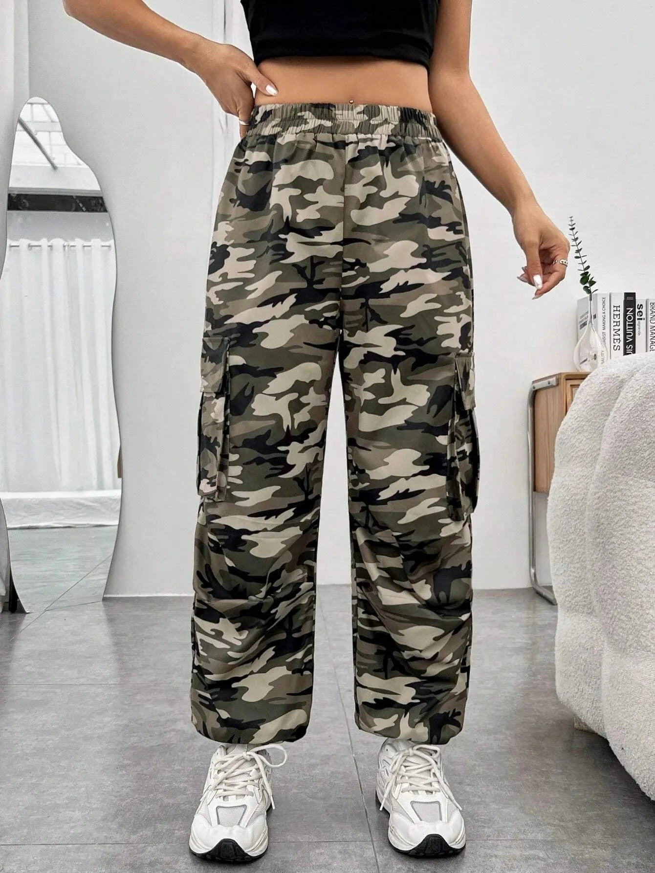 Camo Casual Printed Cargo Pants