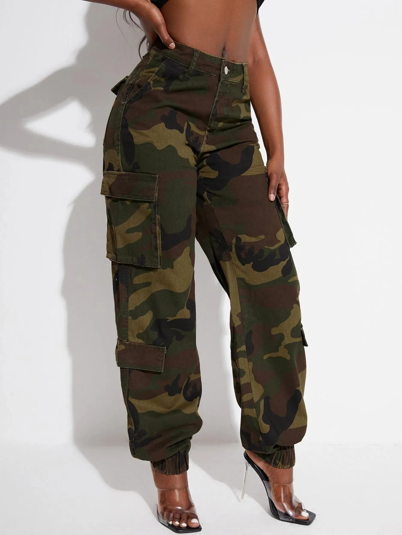 Camo Printed Cargo Jeans