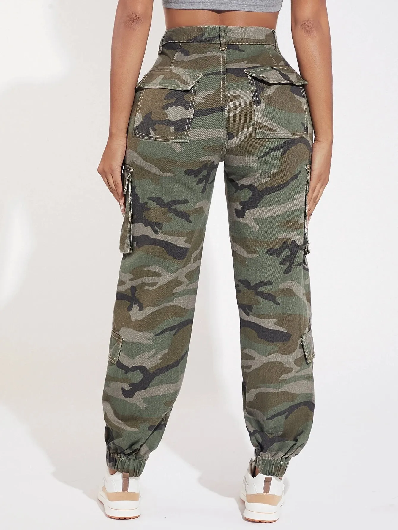 Camo Printed Cargo Jeans