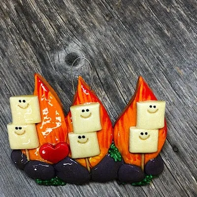 Campfire Christmas Ornament