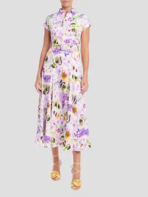 Cap Sleeve Shirt in Lilac Multi