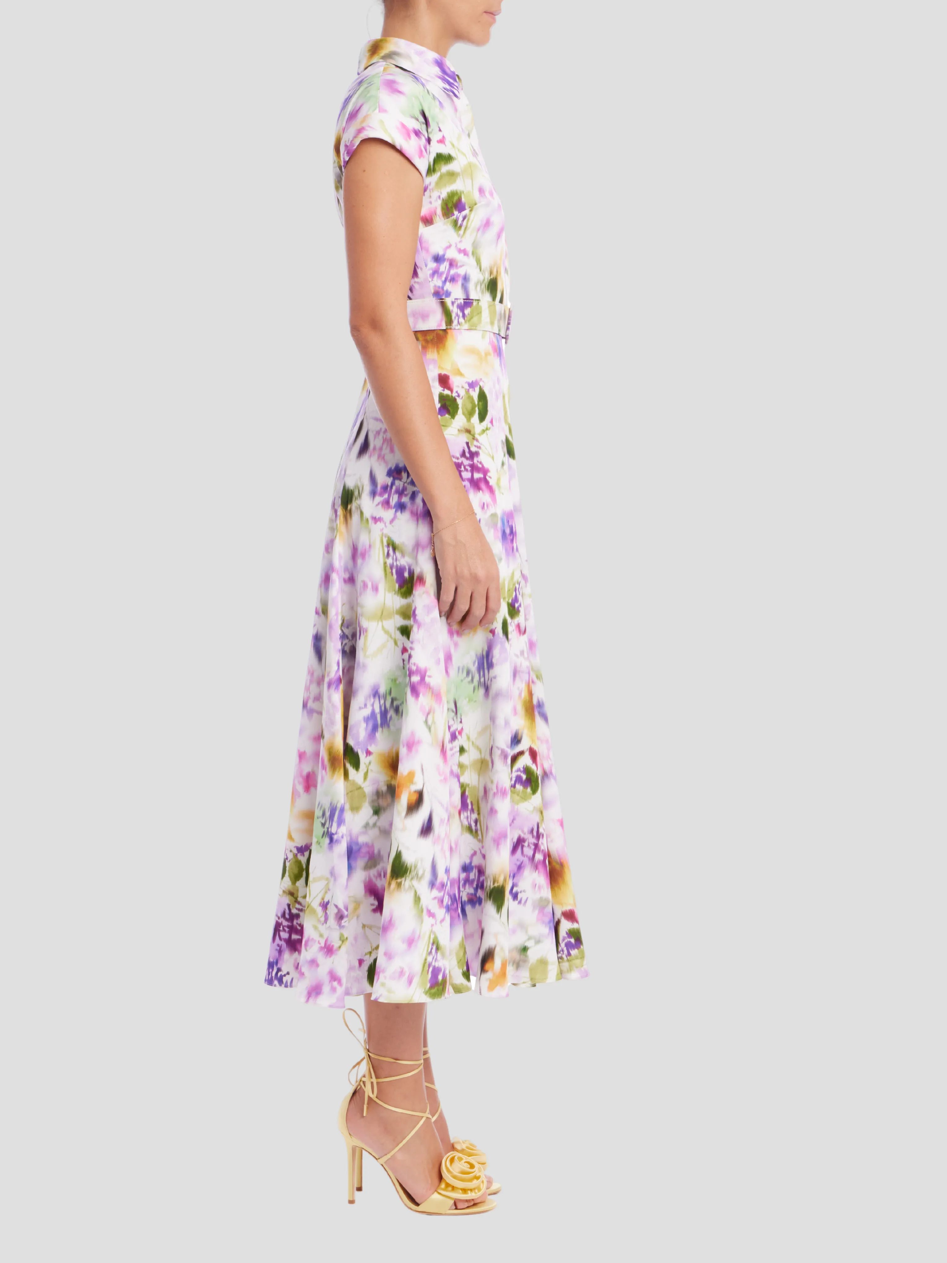 Cap Sleeve Shirt in Lilac Multi